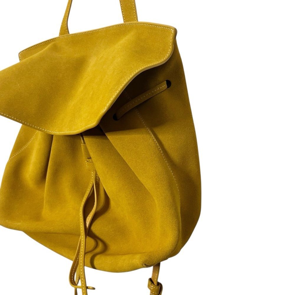 Mansur Gavriel Lady Bag Suede Mustard Yellow‎ Convertible Top Handle Shoulder - Picture 4 of 15